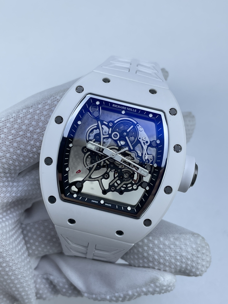 (준비완료/특급배송/)NO.3196/ZF공장 리차드밀 RM055 White Ceramic ZF 11 Best Edition on Shark Rubber Strap RMUL2 Super Clone V2